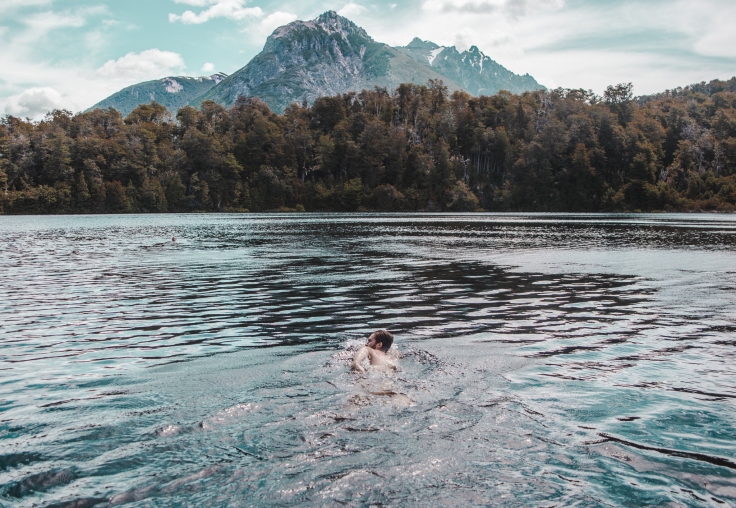 things to do in Bariloche, Argentina Patagonia: swimming in the hidden lake lago escondido llao llao circuit hike